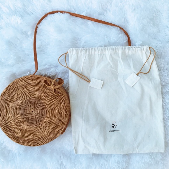 💐LAST 1💐Circular Rattan/Crossbody Round Bag - Picture 5 of 7